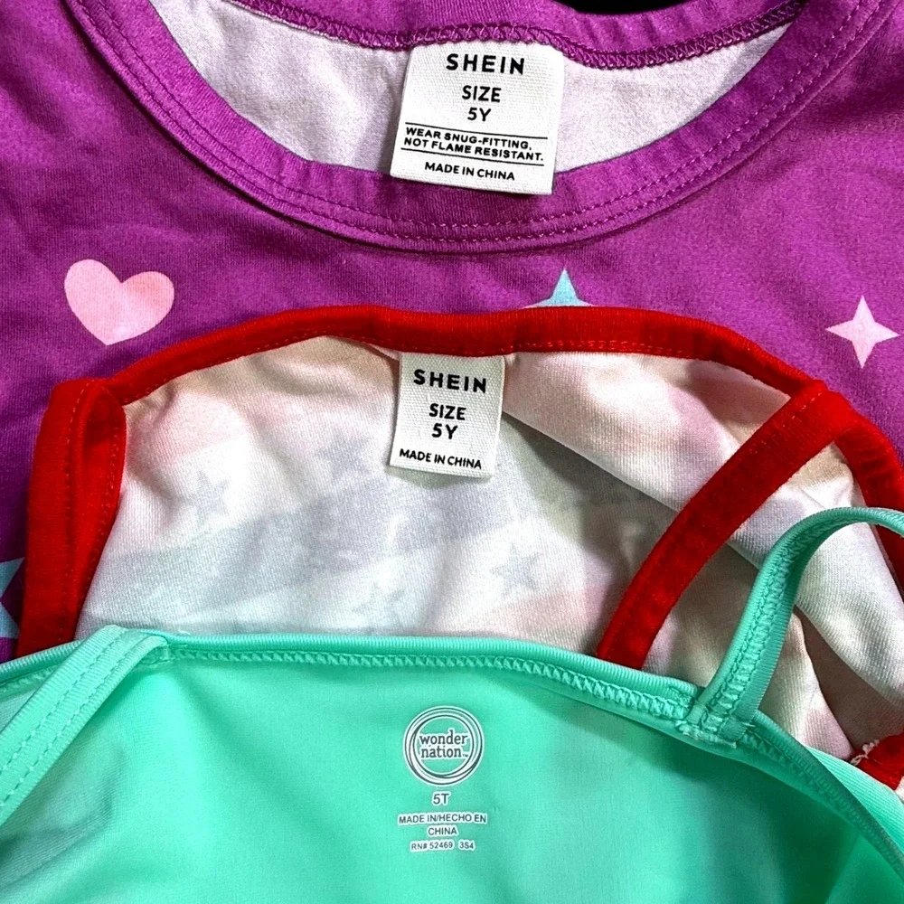Girls Size 5T 5 Clothing Lot 8pc Shein Old Navy Disney Garanimals Swim PJ Tees - Picture 4 of 5